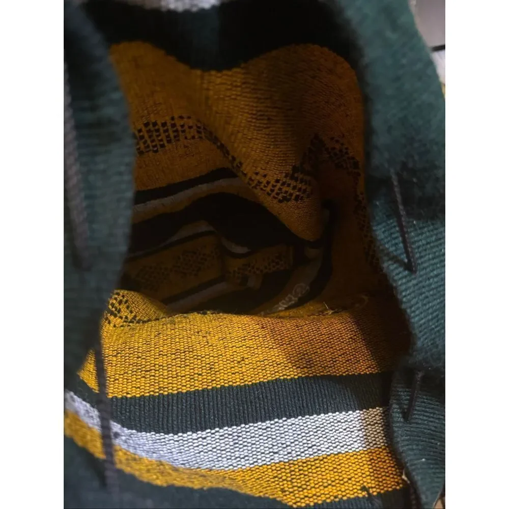 Unisex Large Yellow Black Striped Green Bay Packers NFL Woven Baja Backpack Bag